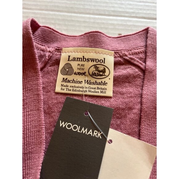 NWT-The Edinburgh Woollen Mill 100% lambswool Rose Pink Size L cardigan sweater - Picture 3 of 12